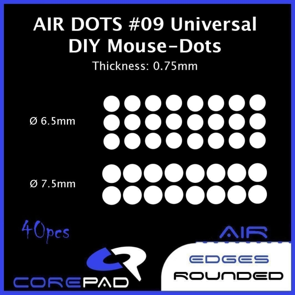 Corepad Skatez DOTS AIR CTRL #09 09 Universal DIY Dot GHOSTGLIDES Edgerunner VORTEX CYCLONE PlastiX X-Raypad Jade Obsidian PRO Esports Tiger ICE